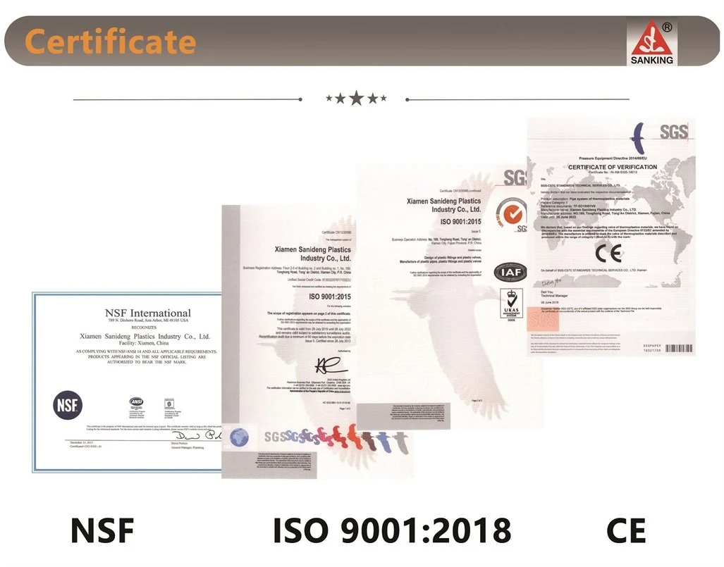 pneumatic actuated pvdf butterfly valve CERTIFICATE